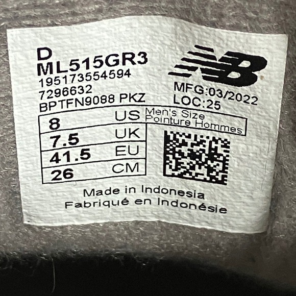 New Balance 515 Men's Grey Suede Mesh Casual Athletic Sneakers Size 8 - Picture 8 of 9